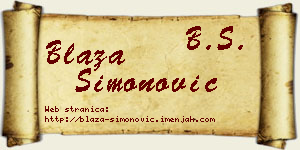Blaža Simonović vizit kartica